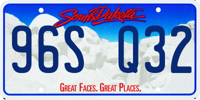 SD license plate 96SQ32