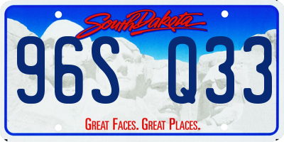 SD license plate 96SQ33