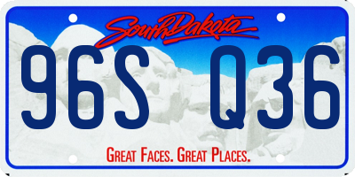 SD license plate 96SQ36