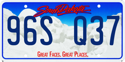 SD license plate 96SQ37
