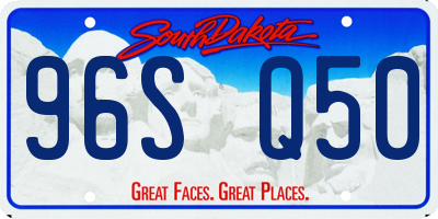 SD license plate 96SQ50