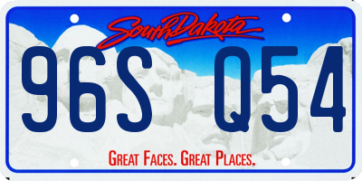 SD license plate 96SQ54
