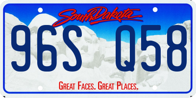 SD license plate 96SQ58