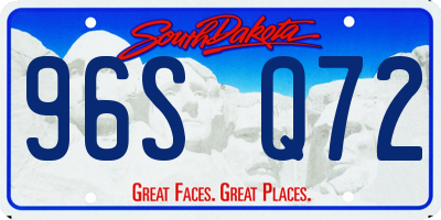 SD license plate 96SQ72