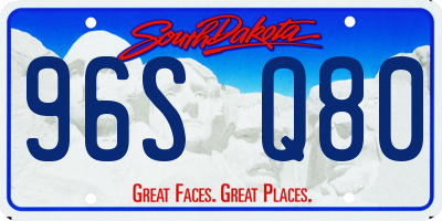 SD license plate 96SQ80
