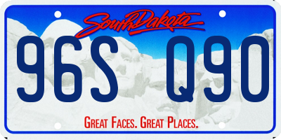 SD license plate 96SQ90