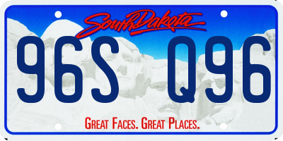 SD license plate 96SQ96