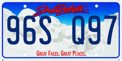 SD license plate 96SQ97