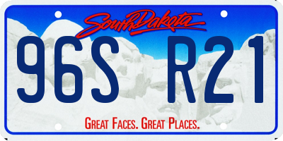 SD license plate 96SR21