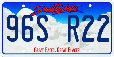 SD license plate 96SR22
