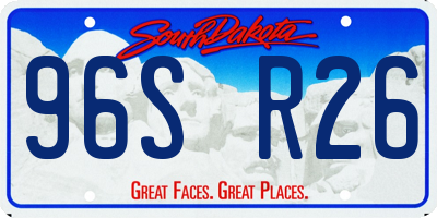 SD license plate 96SR26