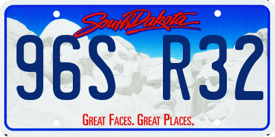 SD license plate 96SR32