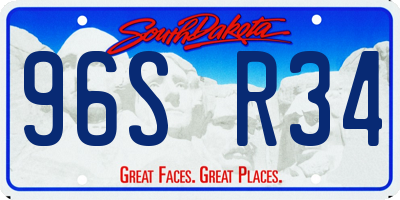 SD license plate 96SR34