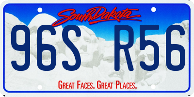 SD license plate 96SR56