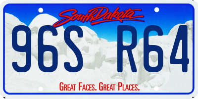 SD license plate 96SR64