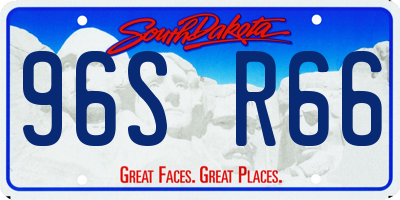 SD license plate 96SR66