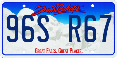 SD license plate 96SR67