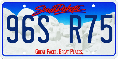 SD license plate 96SR75