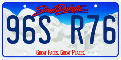 SD license plate 96SR76