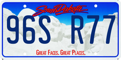 SD license plate 96SR77