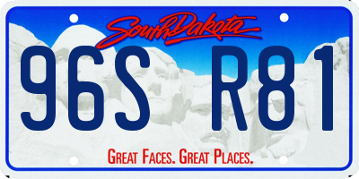 SD license plate 96SR81