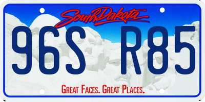 SD license plate 96SR85
