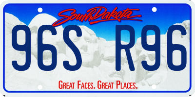 SD license plate 96SR96