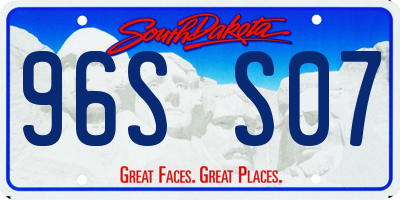 SD license plate 96SS07