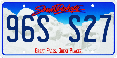 SD license plate 96SS27