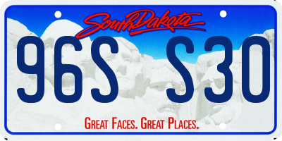 SD license plate 96SS30
