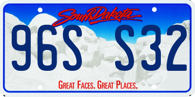 SD license plate 96SS32