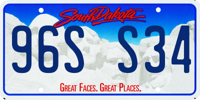 SD license plate 96SS34