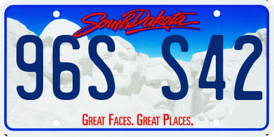 SD license plate 96SS42