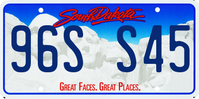 SD license plate 96SS45