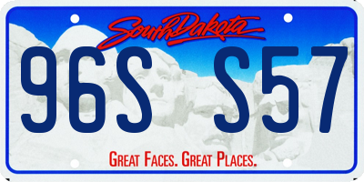 SD license plate 96SS57