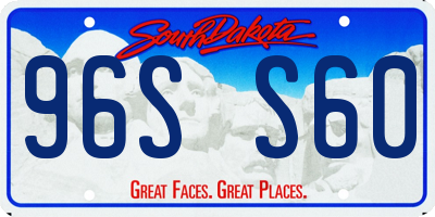 SD license plate 96SS60
