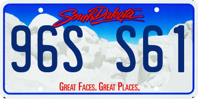 SD license plate 96SS61