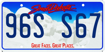SD license plate 96SS67