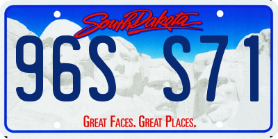 SD license plate 96SS71