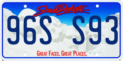 SD license plate 96SS93