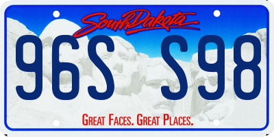 SD license plate 96SS98
