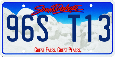 SD license plate 96ST13