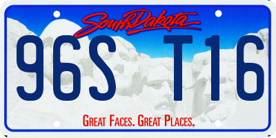 SD license plate 96ST16