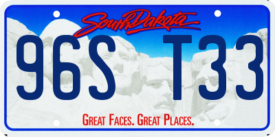SD license plate 96ST33