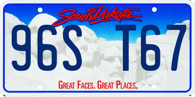 SD license plate 96ST67