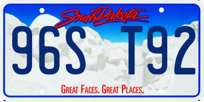 SD license plate 96ST92