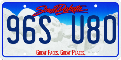 SD license plate 96SU80