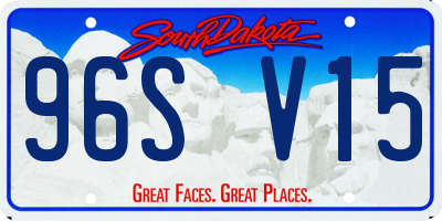 SD license plate 96SV15