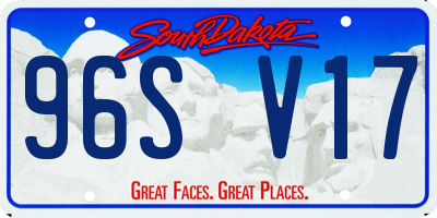 SD license plate 96SV17