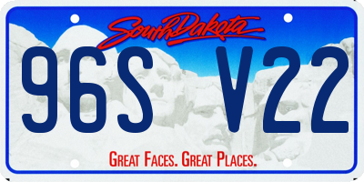 SD license plate 96SV22